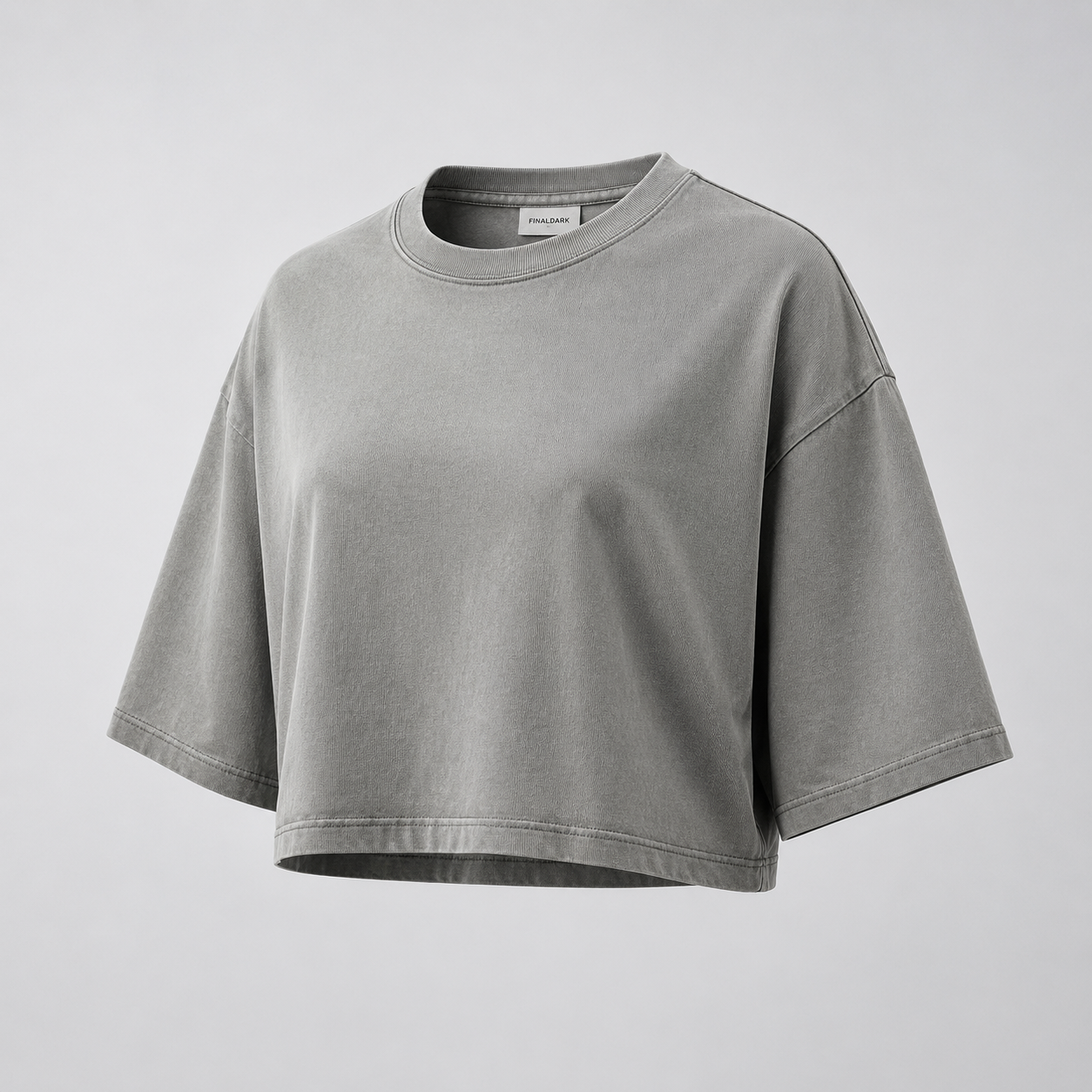Ash Boxy Crop Tee — FINALDARK