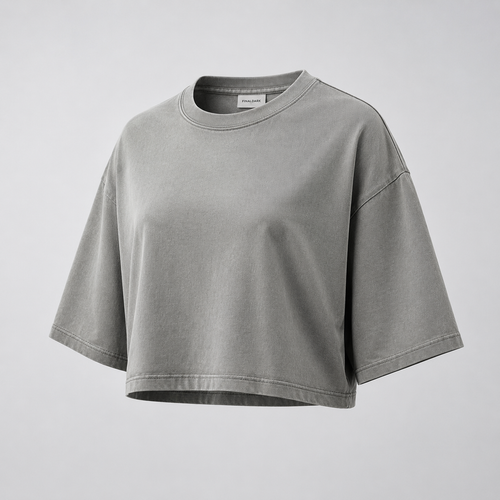 Ash Boxy Crop Tee — FINALDARK