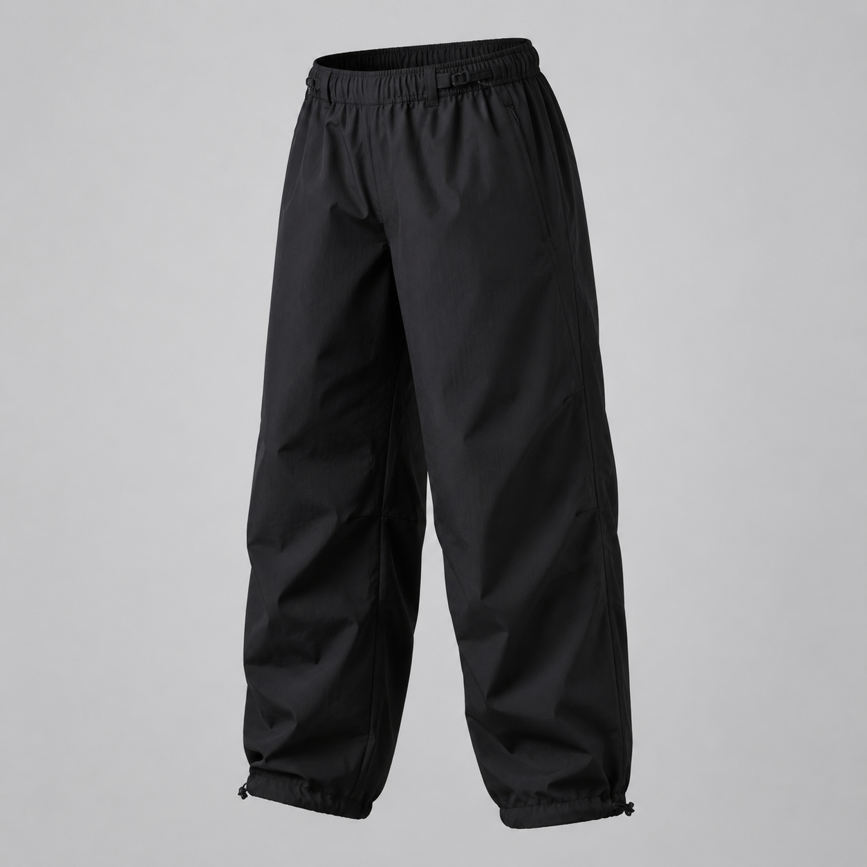 Black Parachute Nylon Pant — FINALDARK