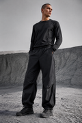 Black Parachute Pant worn by a FINALDARK fashion model