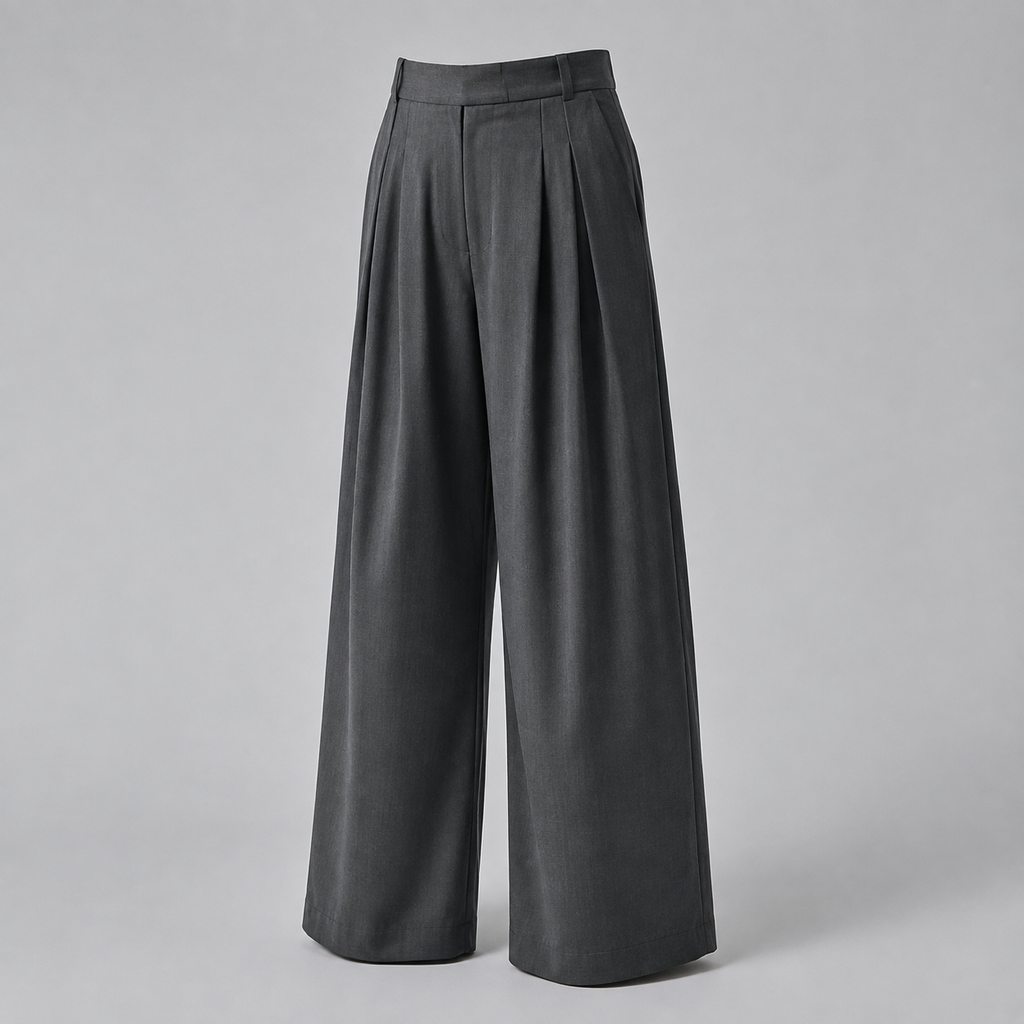 Charcoal Extra-Wide Pleated Pant product detail