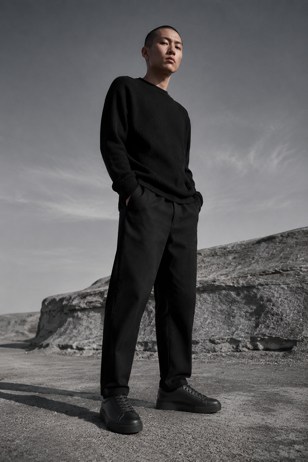 Eclipse Platform Low worn by a FINALDARK fashion model