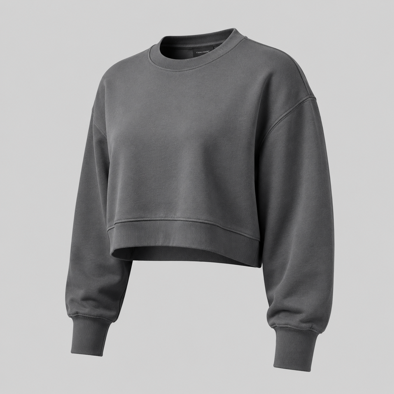 Slate Cropped Crewneck — FINALDARK